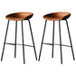 Industrial Leather Distressed Quilted Barstool Living Room Bar Stool with Bucket Seat Yellow-Brown Set of 2 Clearhalo 'Bar Furniture' 'Bar Stools' 'bar_stools' 'furniture_bar_stools' 'Kitchen & Dining Furniture' 'kitchen&dining_furn' 'kitchen' 'kitchen_furn' Furniture' 4182545