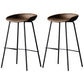 Industrial Leather Distressed Quilted Barstool Living Room Bar Stool with Bucket Seat Dark Brown Set of 2 Clearhalo 'Bar Furniture' 'Bar Stools' 'bar_stools' 'furniture_bar_stools' 'Kitchen & Dining Furniture' 'kitchen&dining_furn' 'kitchen' 'kitchen_furn' Furniture' 4182548