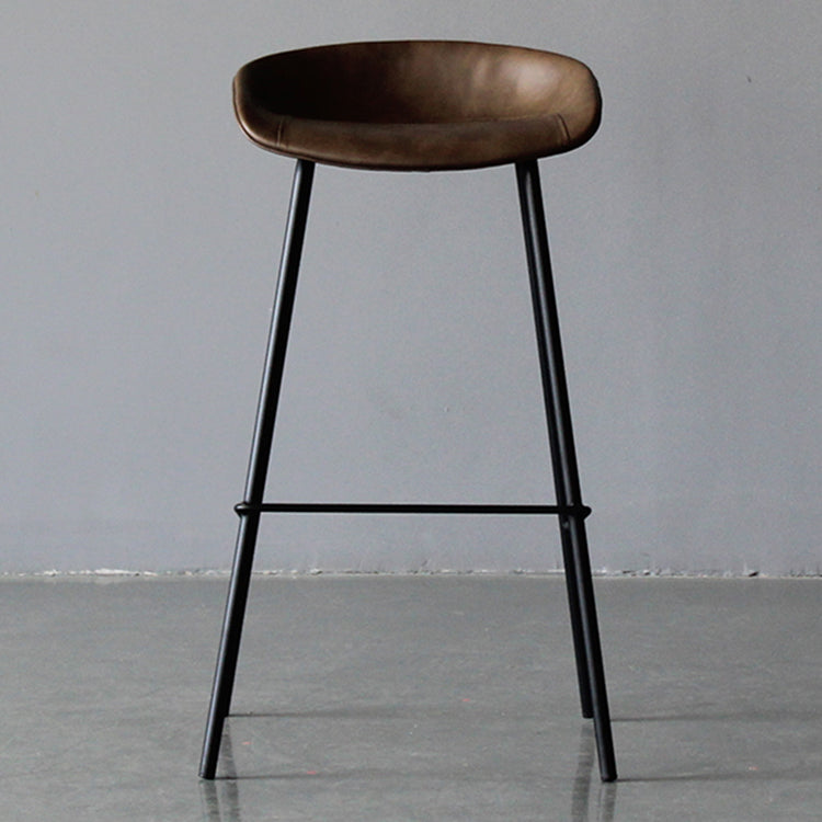 Industrial Leather Distressed Quilted Barstool Living Room Bar Stool with Bucket Seat Coffee 1 Piece Clearhalo 'Bar Furniture' 'Bar Stools' 'bar_stools' 'furniture_bar_stools' 'Kitchen & Dining Furniture' 'kitchen&dining_furn' 'kitchen' 'kitchen_furn' Furniture' 4182556