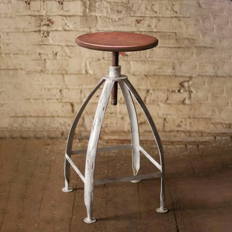 Industrial Adjustable Height Iron Bar Stool 33-inch Round Bristol Bar Stool, 1 Piece Brown Clearhalo 'Bar Furniture' 'Bar Stools' 'bar_stools' 'furniture_bar_stools' 'Kitchen & Dining Furniture' 'kitchen&dining_furn' 'kitchen' 'kitchen_furn' Furniture' 4182565