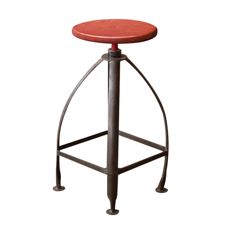 Industrial Adjustable Height Iron Bar Stool 33-inch Round Bristol Bar Stool, 1 Piece Red Clearhalo 'Bar Furniture' 'Bar Stools' 'bar_stools' 'furniture_bar_stools' 'Kitchen & Dining Furniture' 'kitchen&dining_furn' 'kitchen' 'kitchen_furn' Furniture' 4182566