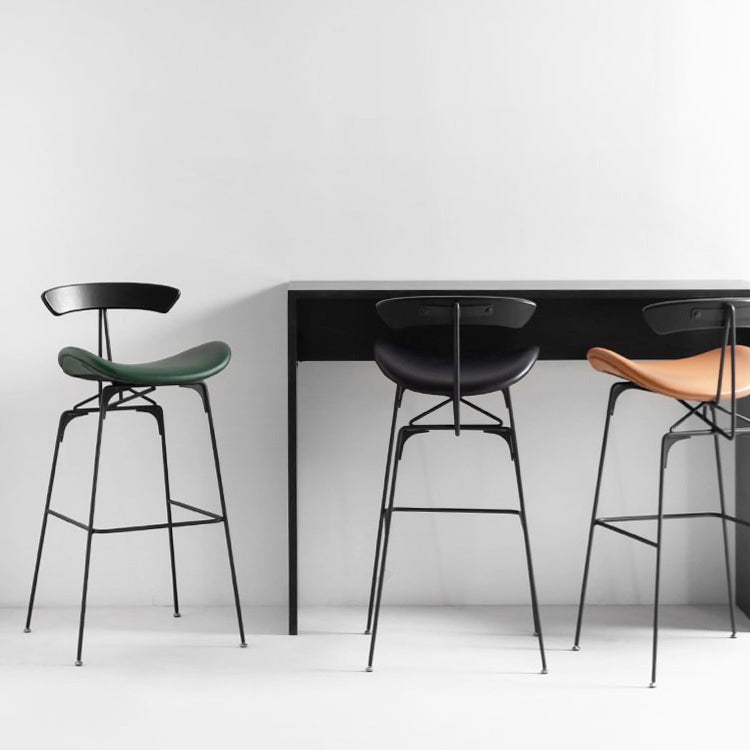 Industrial Black Counter Stools Iron Upholstered Bar Stools Bristol with Contoured Seat Clearhalo 'Bar Furniture' 'Bar Stools' 'bar_stools' 'furniture_bar_stools' 'Kitchen & Dining Furniture' 'kitchen&dining_furn' 'kitchen' 'kitchen_furn' Furniture' 4182577