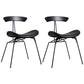 Industrial Black Counter Stools Iron Upholstered Bar Stools Bristol with Contoured Seat Black Set of 2 Short Stool(18"H) Clearhalo 'Bar Furniture' 'Bar Stools' 'bar_stools' 'furniture_bar_stools' 'Kitchen & Dining Furniture' 'kitchen&dining_furn' 'kitchen' 'kitchen_furn' Furniture' 4182578
