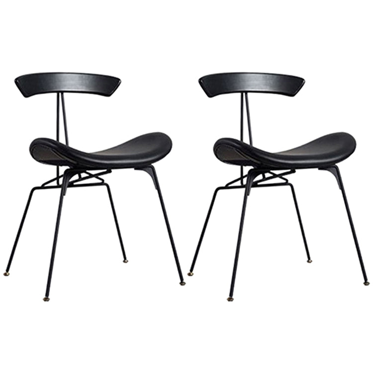 Industrial Black Counter Stools Iron Upholstered Bar Stools Bristol with Contoured Seat Black Set of 2 Short Stool(18"H) Clearhalo 'Bar Furniture' 'Bar Stools' 'bar_stools' 'furniture_bar_stools' 'Kitchen & Dining Furniture' 'kitchen&dining_furn' 'kitchen' 'kitchen_furn' Furniture' 4182578