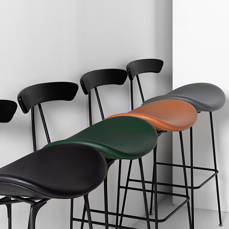 Industrial Black Counter Stools Iron Upholstered Bar Stools Bristol with Contoured Seat Clearhalo 'Bar Furniture' 'Bar Stools' 'bar_stools' 'furniture_bar_stools' 'Kitchen & Dining Furniture' 'kitchen&dining_furn' 'kitchen' 'kitchen_furn' Furniture' 4182579