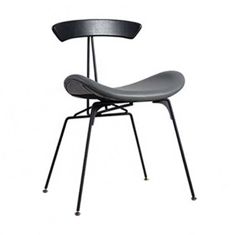 Industrial Black Counter Stools Iron Upholstered Bar Stools Bristol with Contoured Seat Grey 1 Piece Short Stool(18"H) Clearhalo 'Bar Furniture' 'Bar Stools' 'bar_stools' 'furniture_bar_stools' 'Kitchen & Dining Furniture' 'kitchen&dining_furn' 'kitchen' 'kitchen_furn' Furniture' 4182582