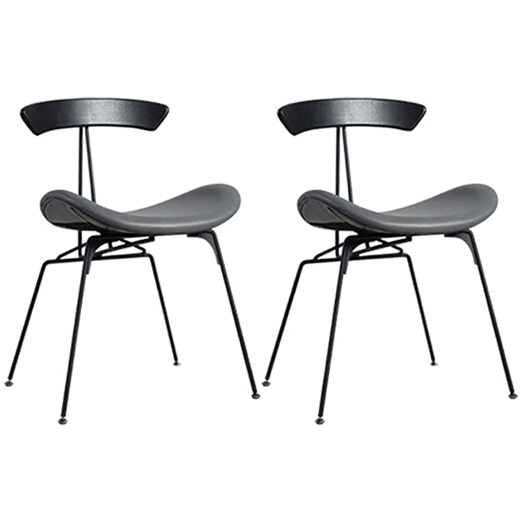 Industrial Black Counter Stools Iron Upholstered Bar Stools Bristol with Contoured Seat Grey Set of 2 Short Stool(18"H) Clearhalo 'Bar Furniture' 'Bar Stools' 'bar_stools' 'furniture_bar_stools' 'Kitchen & Dining Furniture' 'kitchen&dining_furn' 'kitchen' 'kitchen_furn' Furniture' 4182583