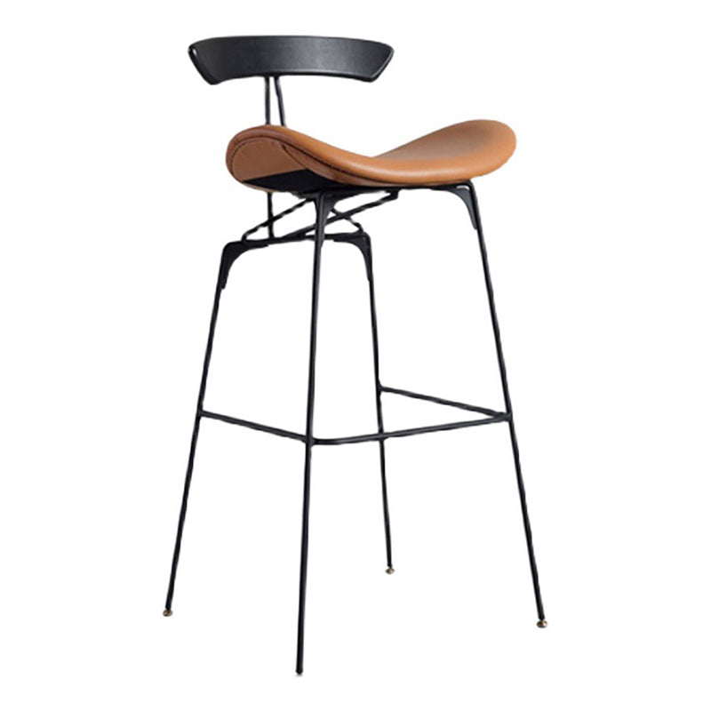 Industrial Black Counter Stools Iron Upholstered Bar Stools Bristol with Contoured Seat Clearhalo 'Bar Furniture' 'Bar Stools' 'bar_stools' 'furniture_bar_stools' 'Kitchen & Dining Furniture' 'kitchen&dining_furn' 'kitchen' 'kitchen_furn' Furniture' 4182584