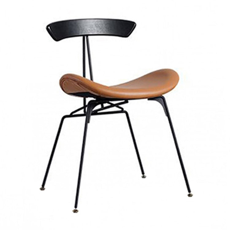 Industrial Black Counter Stools Iron Upholstered Bar Stools Bristol with Contoured Seat Brown 1 Piece Short Stool(18"H) Clearhalo 'Bar Furniture' 'Bar Stools' 'bar_stools' 'furniture_bar_stools' 'Kitchen & Dining Furniture' 'kitchen&dining_furn' 'kitchen' 'kitchen_furn' Furniture' 4182588