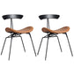 Industrial Black Counter Stools Iron Upholstered Bar Stools Bristol with Contoured Seat Brown Set of 2 Short Stool(18"H) Clearhalo 'Bar Furniture' 'Bar Stools' 'bar_stools' 'furniture_bar_stools' 'Kitchen & Dining Furniture' 'kitchen&dining_furn' 'kitchen' 'kitchen_furn' Furniture' 4182589