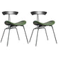 Industrial Black Counter Stools Iron Upholstered Bar Stools Bristol with Contoured Seat Green Set of 2 Short Stool(18"H) Clearhalo 'Bar Furniture' 'Bar Stools' 'bar_stools' 'furniture_bar_stools' 'Kitchen & Dining Furniture' 'kitchen&dining_furn' 'kitchen' 'kitchen_furn' Furniture' 4182592