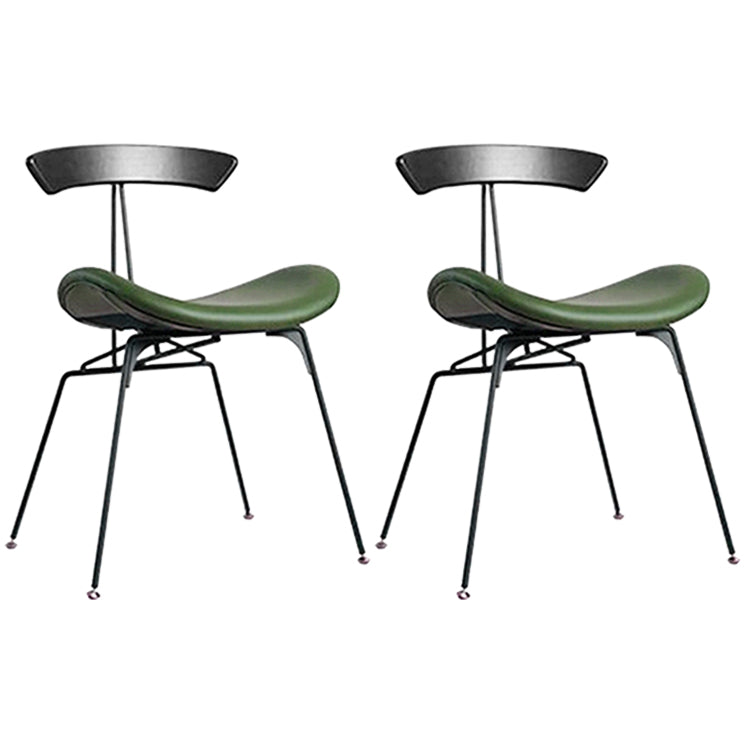 Industrial Black Counter Stools Iron Upholstered Bar Stools Bristol with Contoured Seat Green Set of 2 Short Stool(18"H) Clearhalo 'Bar Furniture' 'Bar Stools' 'bar_stools' 'furniture_bar_stools' 'Kitchen & Dining Furniture' 'kitchen&dining_furn' 'kitchen' 'kitchen_furn' Furniture' 4182592
