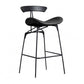 Industrial Black Counter Stools Iron Upholstered Bar Stools Bristol with Contoured Seat Black 1 Piece Counter Stool(26"H) Clearhalo 'Bar Furniture' 'Bar Stools' 'bar_stools' 'furniture_bar_stools' 'Kitchen & Dining Furniture' 'kitchen&dining_furn' 'kitchen' 'kitchen_furn' Furniture' 4182594