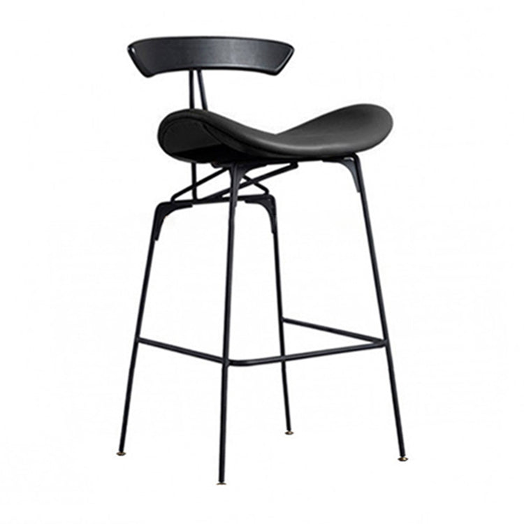 Industrial Black Counter Stools Iron Upholstered Bar Stools Bristol with Contoured Seat Black 1 Piece Counter Stool(26"H) Clearhalo 'Bar Furniture' 'Bar Stools' 'bar_stools' 'furniture_bar_stools' 'Kitchen & Dining Furniture' 'kitchen&dining_furn' 'kitchen' 'kitchen_furn' Furniture' 4182594