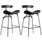 Industrial Black Counter Stools Iron Upholstered Bar Stools Bristol with Contoured Seat Black Set of 2 Counter Stool(26"H) Clearhalo 'Bar Furniture' 'Bar Stools' 'bar_stools' 'furniture_bar_stools' 'Kitchen & Dining Furniture' 'kitchen&dining_furn' 'kitchen' 'kitchen_furn' Furniture' 4182595