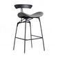 Industrial Black Counter Stools Iron Upholstered Bar Stools Bristol with Contoured Seat Grey 1 Piece Counter Stool(26"H) Clearhalo 'Bar Furniture' 'Bar Stools' 'bar_stools' 'furniture_bar_stools' 'Kitchen & Dining Furniture' 'kitchen&dining_furn' 'kitchen' 'kitchen_furn' Furniture' 4182597