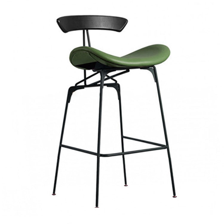 Industrial Black Counter Stools Iron Upholstered Bar Stools Bristol with Contoured Seat Green 1 Piece Counter Stool(26"H) Clearhalo 'Bar Furniture' 'Bar Stools' 'bar_stools' 'furniture_bar_stools' 'Kitchen & Dining Furniture' 'kitchen&dining_furn' 'kitchen' 'kitchen_furn' Furniture' 4182603