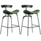 Industrial Black Counter Stools Iron Upholstered Bar Stools Bristol with Contoured Seat Green Set of 2 Counter Stool(26"H) Clearhalo 'Bar Furniture' 'Bar Stools' 'bar_stools' 'furniture_bar_stools' 'Kitchen & Dining Furniture' 'kitchen&dining_furn' 'kitchen' 'kitchen_furn' Furniture' 4182604