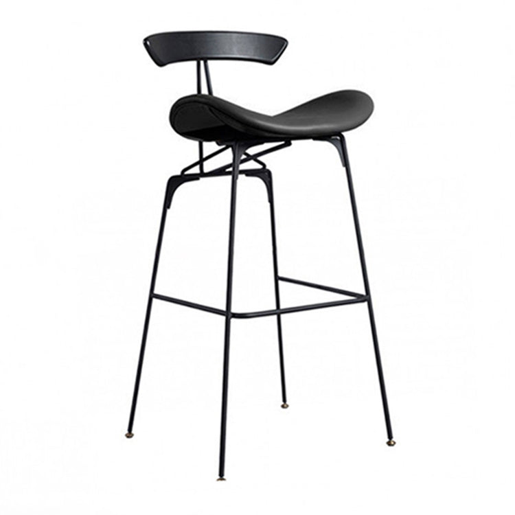 Industrial Black Counter Stools Iron Upholstered Bar Stools Bristol with Contoured Seat Black 1 Piece Bar Stool(30"H) Clearhalo 'Bar Furniture' 'Bar Stools' 'bar_stools' 'furniture_bar_stools' 'Kitchen & Dining Furniture' 'kitchen&dining_furn' 'kitchen' 'kitchen_furn' Furniture' 4182606