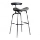Industrial Black Counter Stools Iron Upholstered Bar Stools Bristol with Contoured Seat Grey 1 Piece Bar Stool(30"H) Clearhalo 'Bar Furniture' 'Bar Stools' 'bar_stools' 'furniture_bar_stools' 'Kitchen & Dining Furniture' 'kitchen&dining_furn' 'kitchen' 'kitchen_furn' Furniture' 4182609
