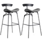 Industrial Black Counter Stools Iron Upholstered Bar Stools Bristol with Contoured Seat Grey Set of 2 Bar Stool(30"H) Clearhalo 'Bar Furniture' 'Bar Stools' 'bar_stools' 'furniture_bar_stools' 'Kitchen & Dining Furniture' 'kitchen&dining_furn' 'kitchen' 'kitchen_furn' Furniture' 4182610