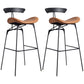Industrial Black Counter Stools Iron Upholstered Bar Stools Bristol with Contoured Seat Brown Set of 2 Bar Stool(30"H) Clearhalo 'Bar Furniture' 'Bar Stools' 'bar_stools' 'furniture_bar_stools' 'Kitchen & Dining Furniture' 'kitchen&dining_furn' 'kitchen' 'kitchen_furn' Furniture' 4182613