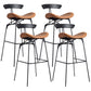 Industrial Black Counter Stools Iron Upholstered Bar Stools Bristol with Contoured Seat Brown Set of 4 Bar Stool(30"H) Clearhalo 'Bar Furniture' 'Bar Stools' 'bar_stools' 'furniture_bar_stools' 'Kitchen & Dining Furniture' 'kitchen&dining_furn' 'kitchen' 'kitchen_furn' Furniture' 4182614