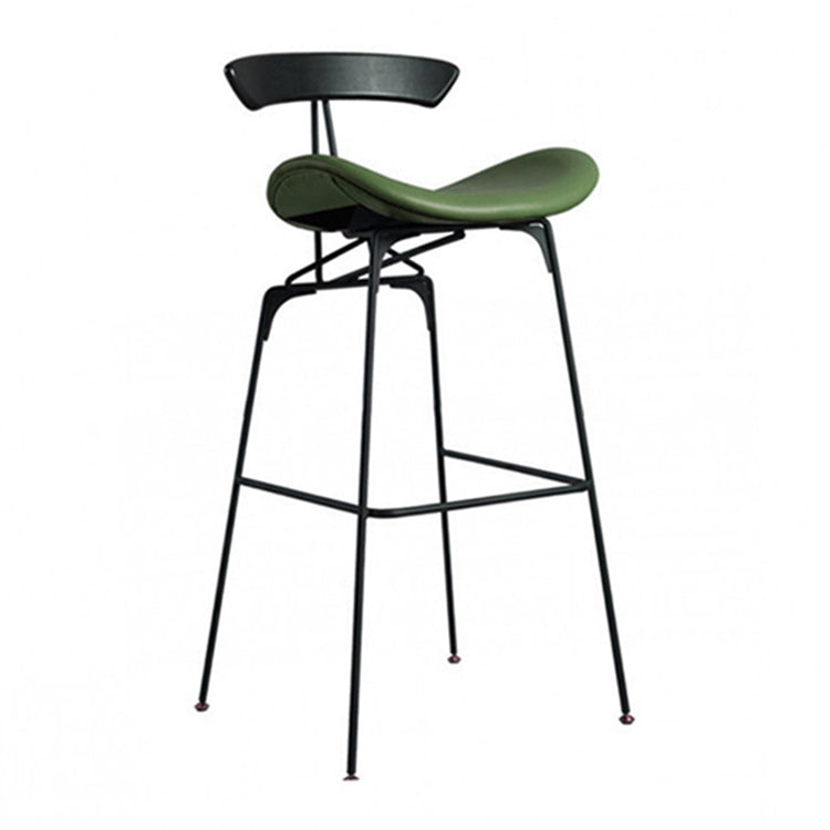 Industrial Black Counter Stools Iron Upholstered Bar Stools Bristol with Contoured Seat Green 1 Piece Bar Stool(30"H) Clearhalo 'Bar Furniture' 'Bar Stools' 'bar_stools' 'furniture_bar_stools' 'Kitchen & Dining Furniture' 'kitchen&dining_furn' 'kitchen' 'kitchen_furn' Furniture' 4182615