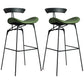 Industrial Black Counter Stools Iron Upholstered Bar Stools Bristol with Contoured Seat Green Set of 2 Bar Stool(30"H) Clearhalo 'Bar Furniture' 'Bar Stools' 'bar_stools' 'furniture_bar_stools' 'Kitchen & Dining Furniture' 'kitchen&dining_furn' 'kitchen' 'kitchen_furn' Furniture' 4182616