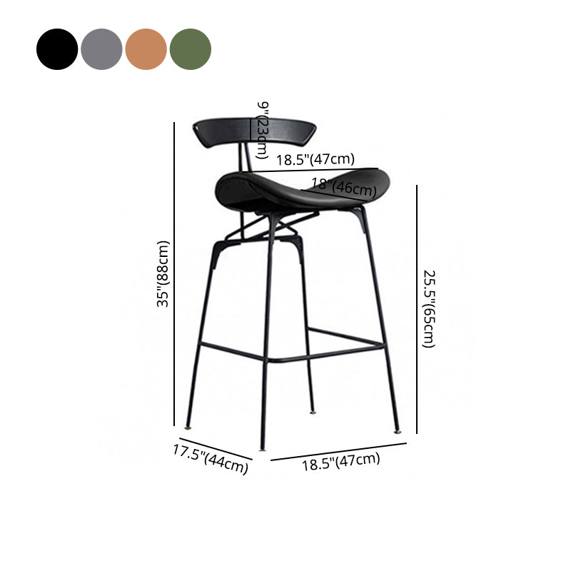 Industrial Black Counter Stools Iron Upholstered Bar Stools Bristol with Contoured Seat Clearhalo 'Bar Furniture' 'Bar Stools' 'bar_stools' 'furniture_bar_stools' 'Kitchen & Dining Furniture' 'kitchen&dining_furn' 'kitchen' 'kitchen_furn' Furniture' 4182619