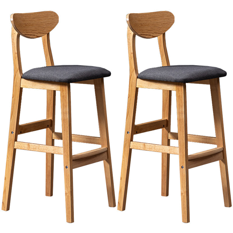 40" H Solid Wood Barstool Nordic Style Indoor Backrest Counter Stools with Cushion Grey Set of 2 Clearhalo 'Bar Furniture' 'Bar Stools' 'bar_stools' 'furniture_bar_stools' 'Kitchen & Dining Furniture' 'kitchen&dining_furn' 'kitchen' 'kitchen_furn' Furniture' 4182623