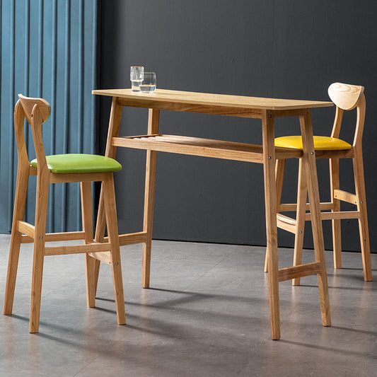 40" H Solid Wood Barstool Nordic Style Indoor Backrest Counter Stools with Cushion Clearhalo 'Bar Furniture' 'Bar Stools' 'bar_stools' 'furniture_bar_stools' 'Kitchen & Dining Furniture' 'kitchen&dining_furn' 'kitchen' 'kitchen_furn' Furniture' 4182624