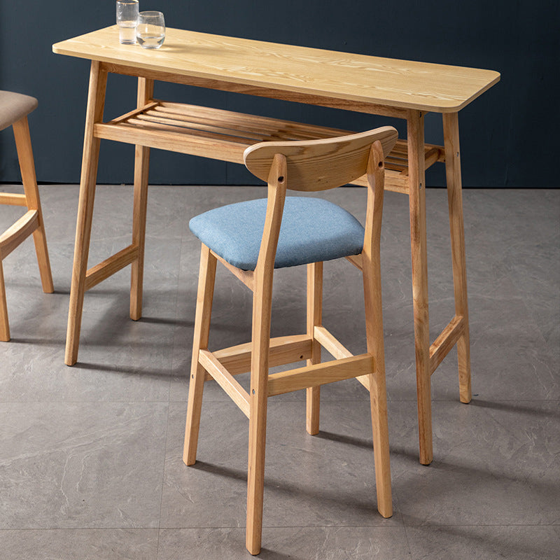 40" H Solid Wood Barstool Nordic Style Indoor Backrest Counter Stools with Cushion Clearhalo 'Bar Furniture' 'Bar Stools' 'bar_stools' 'furniture_bar_stools' 'Kitchen & Dining Furniture' 'kitchen&dining_furn' 'kitchen' 'kitchen_furn' Furniture' 4182625