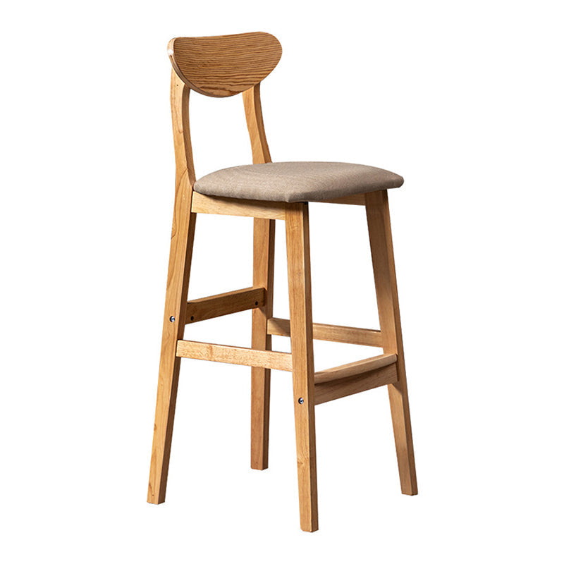 40" H Solid Wood Barstool Nordic Style Indoor Backrest Counter Stools with Cushion Clearhalo 'Bar Furniture' 'Bar Stools' 'bar_stools' 'furniture_bar_stools' 'Kitchen & Dining Furniture' 'kitchen&dining_furn' 'kitchen' 'kitchen_furn' Furniture' 4182629