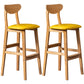 40" H Solid Wood Barstool Nordic Style Indoor Backrest Counter Stools with Cushion Dark Yellow Set of 2 Clearhalo 'Bar Furniture' 'Bar Stools' 'bar_stools' 'furniture_bar_stools' 'Kitchen & Dining Furniture' 'kitchen&dining_furn' 'kitchen' 'kitchen_furn' Furniture' 4182630