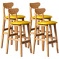 40" H Solid Wood Barstool Nordic Style Indoor Backrest Counter Stools with Cushion Dark Yellow Set of 4 Clearhalo 'Bar Furniture' 'Bar Stools' 'bar_stools' 'furniture_bar_stools' 'Kitchen & Dining Furniture' 'kitchen&dining_furn' 'kitchen' 'kitchen_furn' Furniture' 4182632