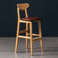 40" H Solid Wood Barstool Nordic Style Indoor Backrest Counter Stools with Cushion Dark Coffee 1 Piece Clearhalo 'Bar Furniture' 'Bar Stools' 'bar_stools' 'furniture_bar_stools' 'Kitchen & Dining Furniture' 'kitchen&dining_furn' 'kitchen' 'kitchen_furn' Furniture' 4182634