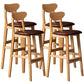 40" H Solid Wood Barstool Nordic Style Indoor Backrest Counter Stools with Cushion Dark Coffee Set of 4 Clearhalo 'Bar Furniture' 'Bar Stools' 'bar_stools' 'furniture_bar_stools' 'Kitchen & Dining Furniture' 'kitchen&dining_furn' 'kitchen' 'kitchen_furn' Furniture' 4182637