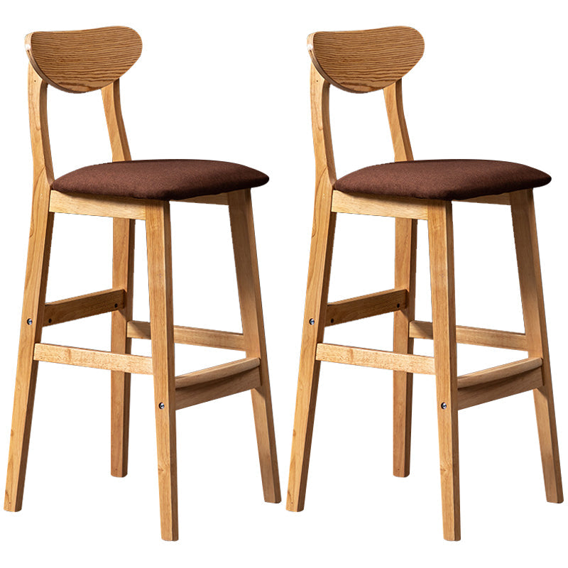 40" H Solid Wood Barstool Nordic Style Indoor Backrest Counter Stools with Cushion Coffee Set of 2 Clearhalo 'Bar Furniture' 'Bar Stools' 'bar_stools' 'furniture_bar_stools' 'Kitchen & Dining Furniture' 'kitchen&dining_furn' 'kitchen' 'kitchen_furn' Furniture' 4182639