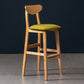 40" H Solid Wood Barstool Nordic Style Indoor Backrest Counter Stools with Cushion Yellow-Green 1 Piece Clearhalo 'Bar Furniture' 'Bar Stools' 'bar_stools' 'furniture_bar_stools' 'Kitchen & Dining Furniture' 'kitchen&dining_furn' 'kitchen' 'kitchen_furn' Furniture' 4182641