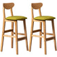 40" H Solid Wood Barstool Nordic Style Indoor Backrest Counter Stools with Cushion Yellow-Green Set of 2 Clearhalo 'Bar Furniture' 'Bar Stools' 'bar_stools' 'furniture_bar_stools' 'Kitchen & Dining Furniture' 'kitchen&dining_furn' 'kitchen' 'kitchen_furn' Furniture' 4182642