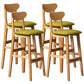 40" H Solid Wood Barstool Nordic Style Indoor Backrest Counter Stools with Cushion Yellow-Green Set of 4 Clearhalo 'Bar Furniture' 'Bar Stools' 'bar_stools' 'furniture_bar_stools' 'Kitchen & Dining Furniture' 'kitchen&dining_furn' 'kitchen' 'kitchen_furn' Furniture' 4182643