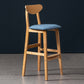 40" H Solid Wood Barstool Nordic Style Indoor Backrest Counter Stools with Cushion Blue 1 Piece Clearhalo 'Bar Furniture' 'Bar Stools' 'bar_stools' 'furniture_bar_stools' 'Kitchen & Dining Furniture' 'kitchen&dining_furn' 'kitchen' 'kitchen_furn' Furniture' 4182644