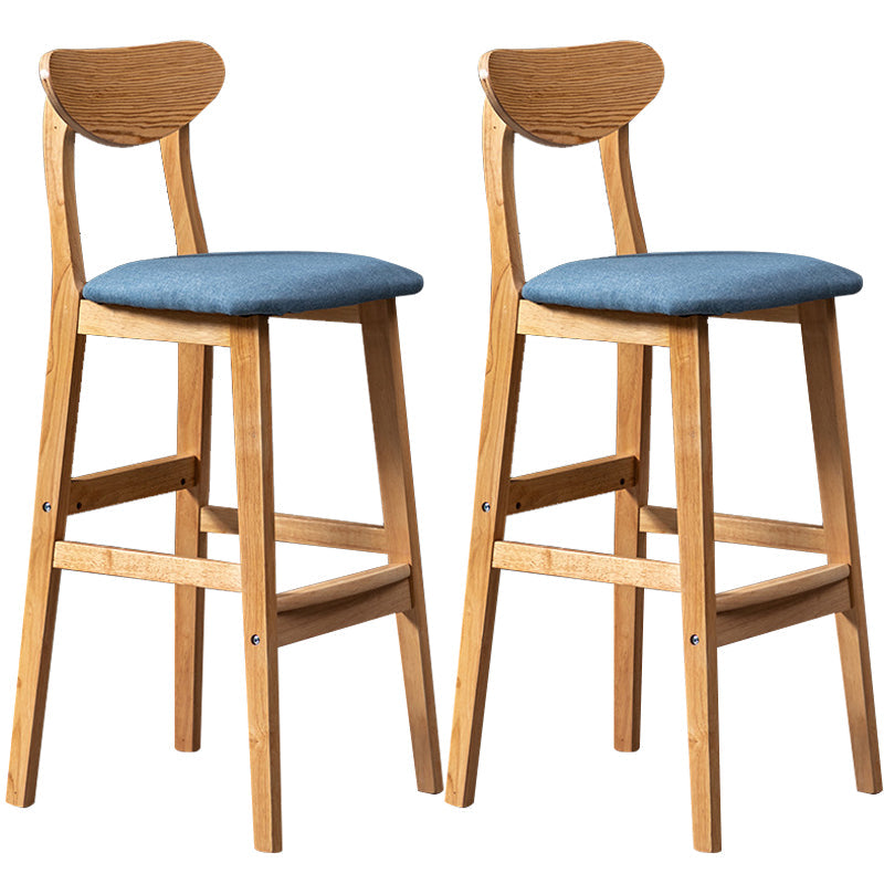 40" H Solid Wood Barstool Nordic Style Indoor Backrest Counter Stools with Cushion Blue Set of 2 Clearhalo 'Bar Furniture' 'Bar Stools' 'bar_stools' 'furniture_bar_stools' 'Kitchen & Dining Furniture' 'kitchen&dining_furn' 'kitchen' 'kitchen_furn' Furniture' 4182645