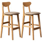 40" H Solid Wood Barstool Nordic Style Indoor Backrest Counter Stools with Cushion Beige Set of 2 Clearhalo 'Bar Furniture' 'Bar Stools' 'bar_stools' 'furniture_bar_stools' 'Kitchen & Dining Furniture' 'kitchen&dining_furn' 'kitchen' 'kitchen_furn' Furniture' 4182648