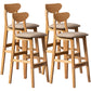 40" H Solid Wood Barstool Nordic Style Indoor Backrest Counter Stools with Cushion Beige Set of 4 Clearhalo 'Bar Furniture' 'Bar Stools' 'bar_stools' 'furniture_bar_stools' 'Kitchen & Dining Furniture' 'kitchen&dining_furn' 'kitchen' 'kitchen_furn' Furniture' 4182649