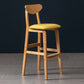 40" H Solid Wood Barstool Nordic Style Indoor Backrest Counter Stools with Cushion Yellow 1 Piece Clearhalo 'Bar Furniture' 'Bar Stools' 'bar_stools' 'furniture_bar_stools' 'Kitchen & Dining Furniture' 'kitchen&dining_furn' 'kitchen' 'kitchen_furn' Furniture' 4182650
