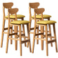 40" H Solid Wood Barstool Nordic Style Indoor Backrest Counter Stools with Cushion Yellow Set of 4 Clearhalo 'Bar Furniture' 'Bar Stools' 'bar_stools' 'furniture_bar_stools' 'Kitchen & Dining Furniture' 'kitchen&dining_furn' 'kitchen' 'kitchen_furn' Furniture' 4182652