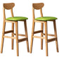 40" H Solid Wood Barstool Nordic Style Indoor Backrest Counter Stools with Cushion Green Set of 2 Clearhalo 'Bar Furniture' 'Bar Stools' 'bar_stools' 'furniture_bar_stools' 'Kitchen & Dining Furniture' 'kitchen&dining_furn' 'kitchen' 'kitchen_furn' Furniture' 4182654
