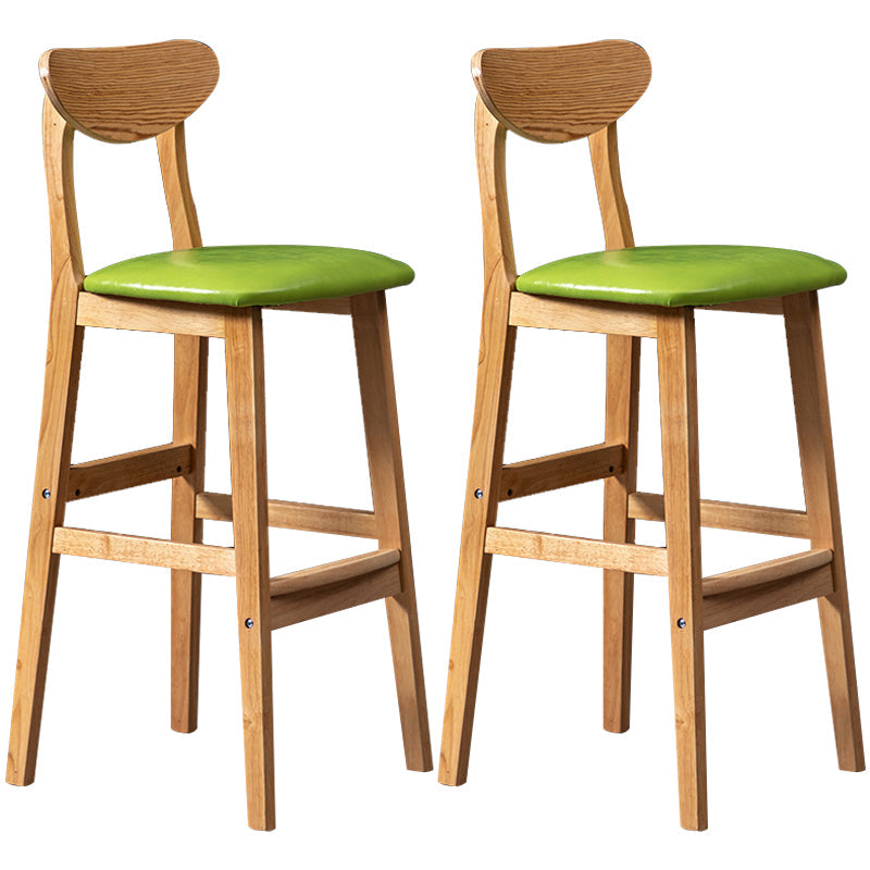 40" H Solid Wood Barstool Nordic Style Indoor Backrest Counter Stools with Cushion Green Set of 2 Clearhalo 'Bar Furniture' 'Bar Stools' 'bar_stools' 'furniture_bar_stools' 'Kitchen & Dining Furniture' 'kitchen&dining_furn' 'kitchen' 'kitchen_furn' Furniture' 4182654